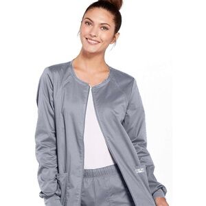 Cherokee Gray Zip-Up Scrub Jacket
